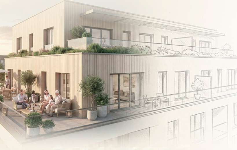 Residential building project illustration